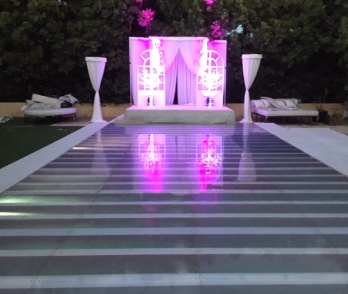 Acrylic dance floor over swimming pool Santa Monica---We can turn your swimming pool into a dance floor. Please call us at 818-636-4104