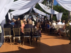 Wedding Ceremony Over Swimming Pool-We turned backyard pool into a wedding venue Los Angeles